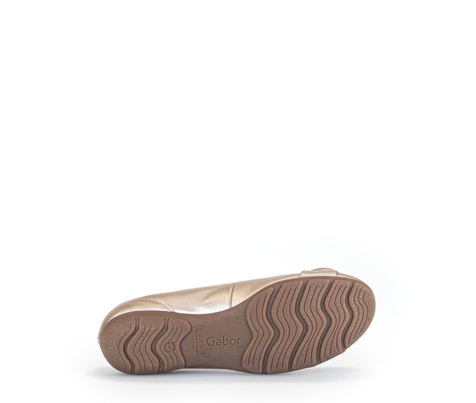 Gabor Damen  Sportliche Ballerina Gold - Effektleder