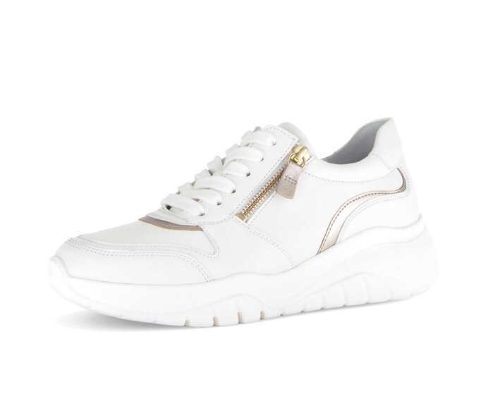 Gabor Damen  Sneaker Low Creme - Materialmix Leder