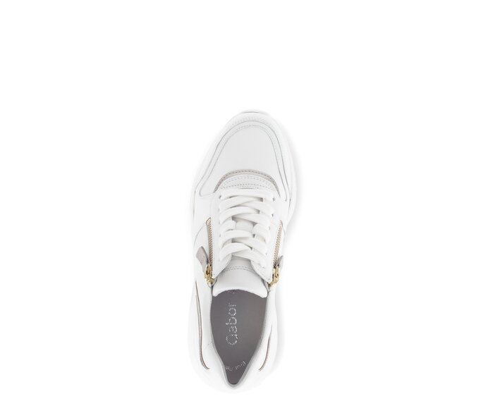 Gabor Damen  Sneaker Low Creme - Materialmix Leder