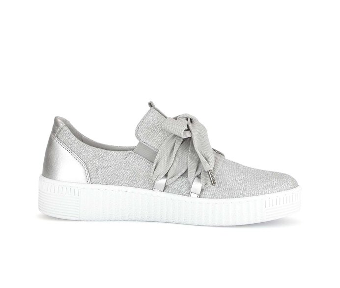 Gabor Damen  Sneaker Low Silber - Materialmix Leder/Lederimitat