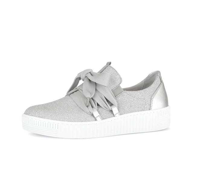Gabor Damen  Sneaker Low Silber - Materialmix Leder/Lederimitat