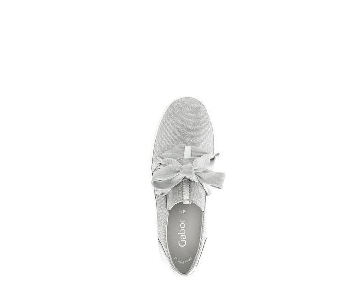 Gabor Damen  Sneaker Low Silber - Materialmix Leder/Lederimitat