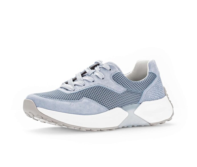 Gabor Damen  Sneaker Low Blau - Materialmix Leder/Lederimitat