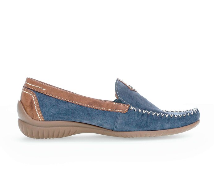 Gabor Damen  Mokassin Blau - Materialmix Leder