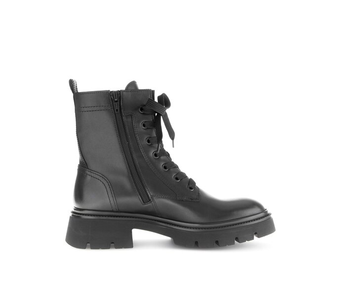 Gabor Damen  Schnürstiefelette Schwarz - Glattleder