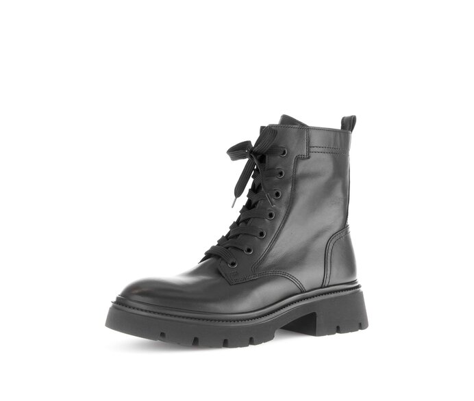 Gabor Damen  Schnürstiefelette Schwarz - Glattleder