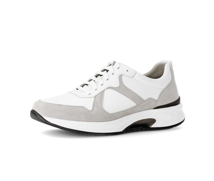 Gabor Herren Rollingsoft Sneaker Low Weiß - Materialmix Leder