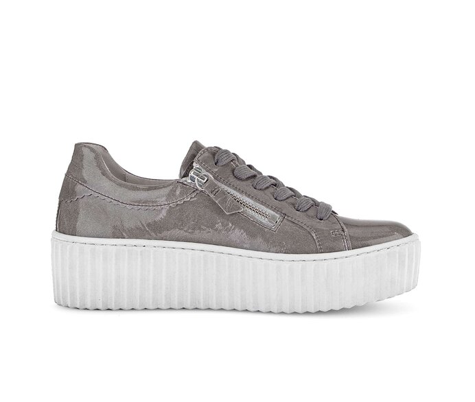 Gabor Damen  Sneaker Low Grau - Lackleder