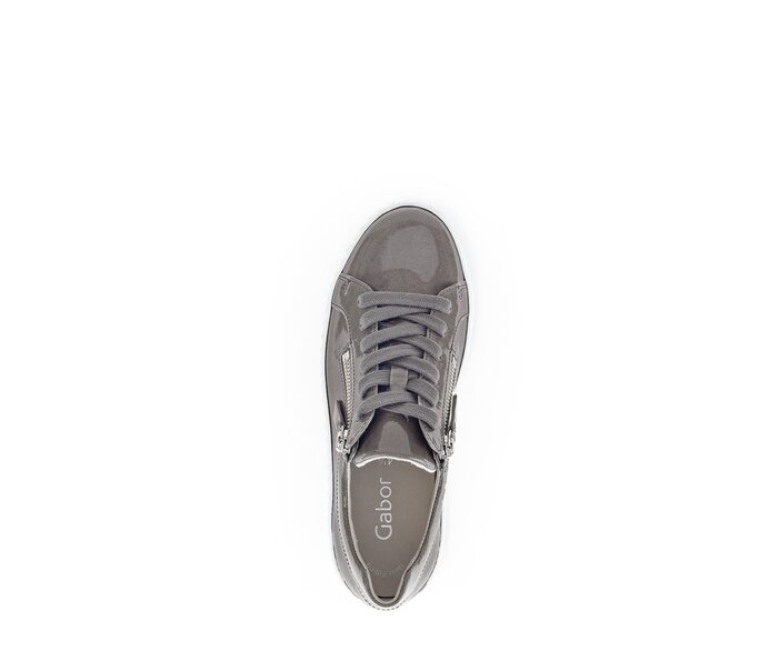 Gabor Damen  Sneaker Low Grau - Lackleder