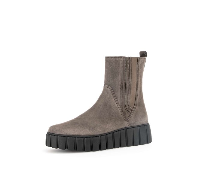 Gabor Damen  Plateau Stiefelette Grau - Rauleder