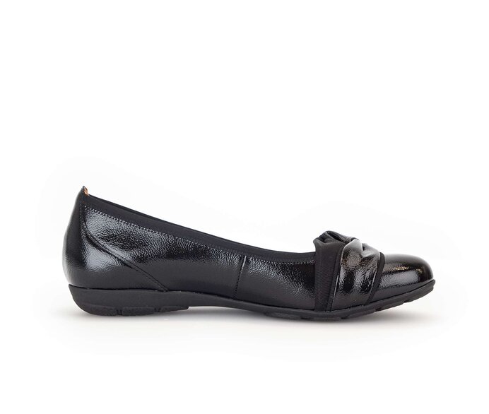 Gabor Damen  Sportliche Ballerina Schwarz - Lackleder