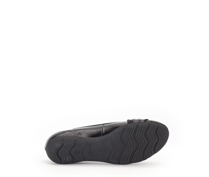 Gabor Damen  Sportliche Ballerina Schwarz - Lackleder