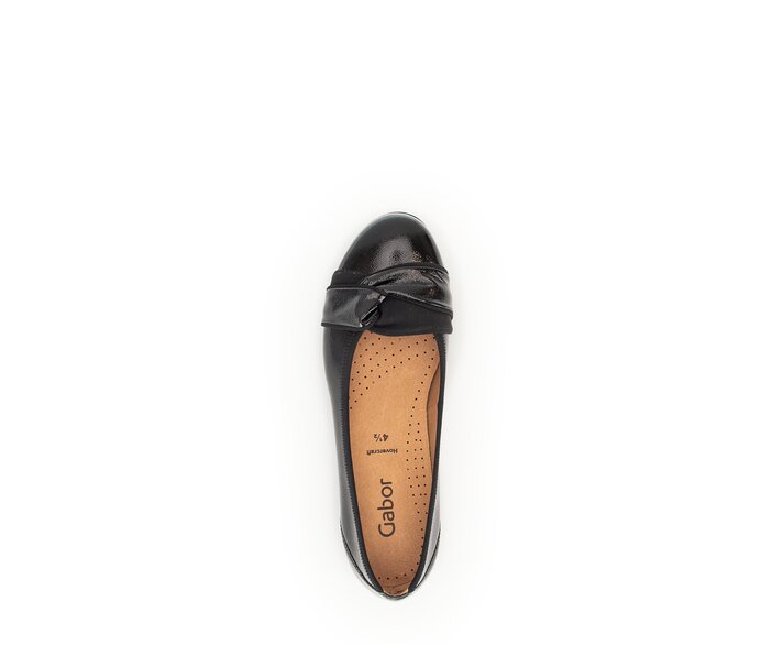 Gabor Damen  Sportliche Ballerina Schwarz - Lackleder