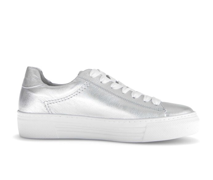Gabor Damen  Sneaker Low Silber - Effektleder