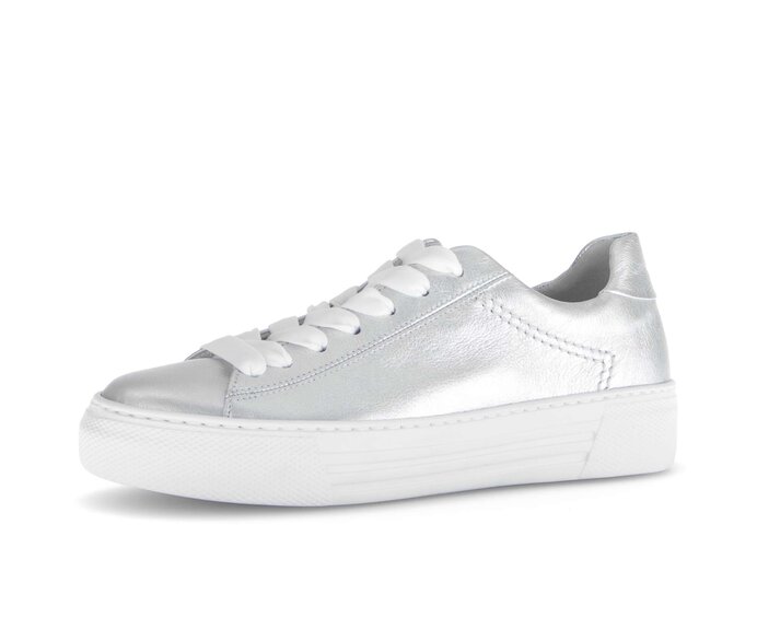 Gabor Damen  Sneaker Low Silber - Effektleder
