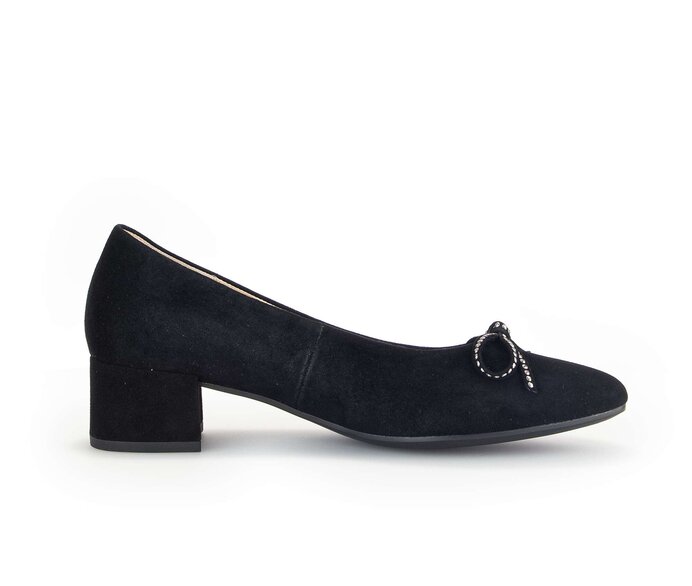 Gabor Damen  Eleganter Pumps Schwarz - Rauleder