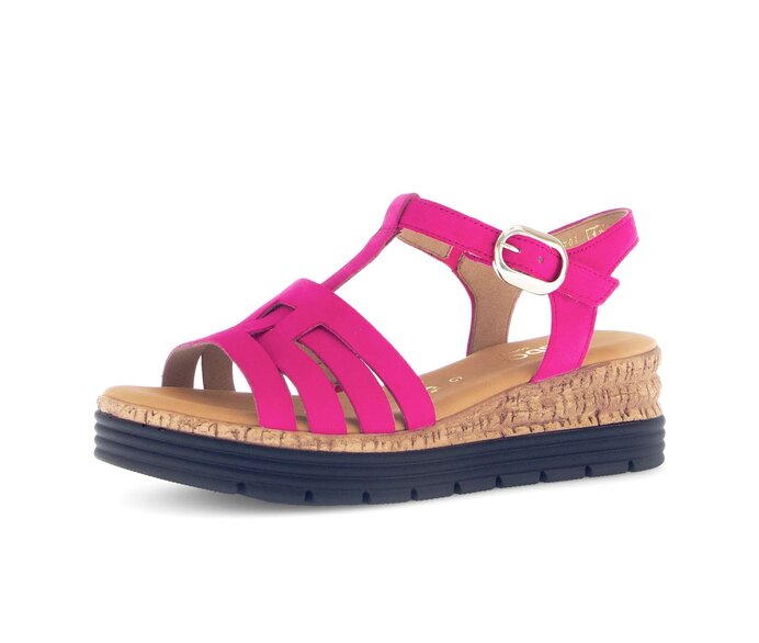 Gabor Damen  Riemchensandale Pink - Rauleder