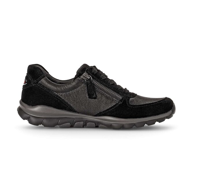 Gabor Damen  Sneaker Low Schwarz - Materialmix Leder