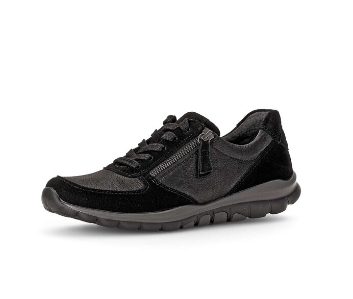 Gabor Damen  Sneaker Low Schwarz - Materialmix Leder