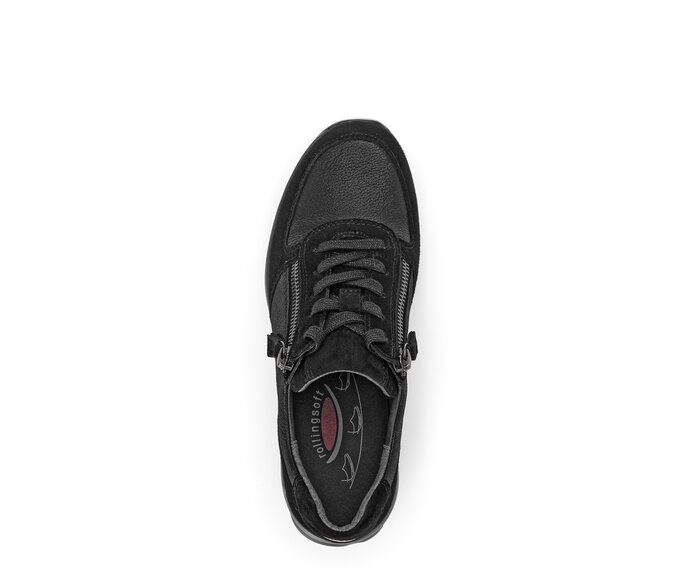Gabor Damen  Sneaker Low Schwarz - Materialmix Leder