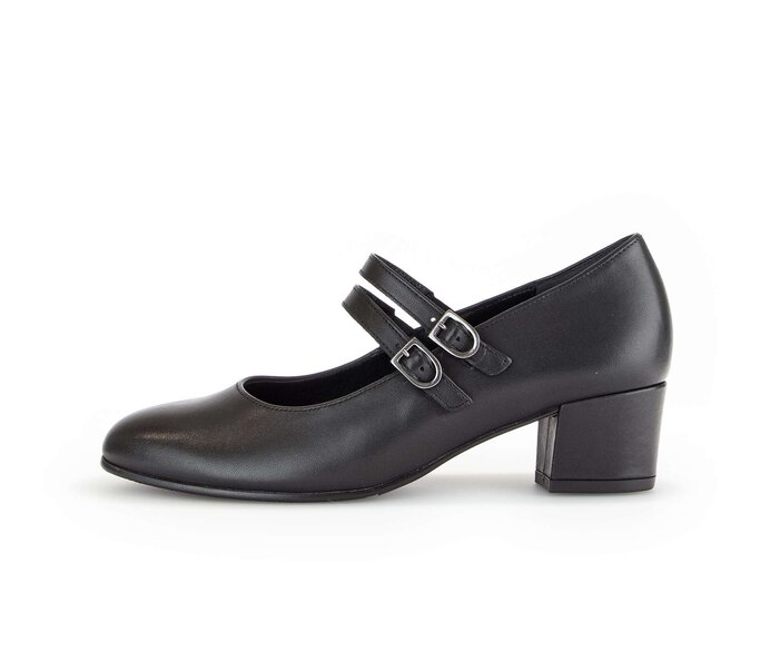 Gabor Damen Spangenpumps Schwarz - Glattleder