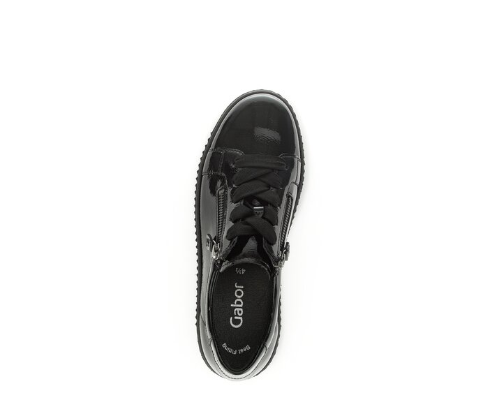 Gabor Damen  Sneaker Low Schwarz - Lackleder