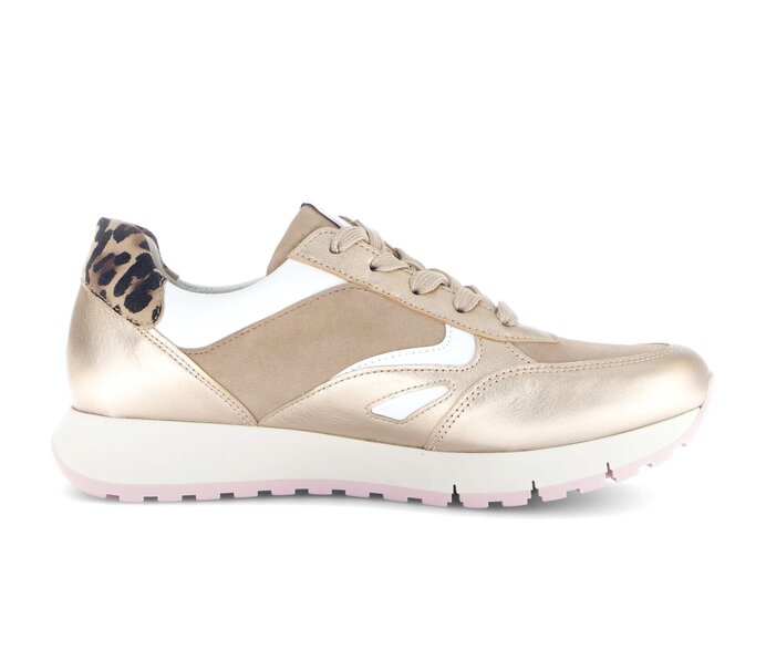 Gabor Damen  Sneaker Low Gold - Materialmix Leder