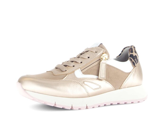Gabor Damen  Sneaker Low Gold - Materialmix Leder