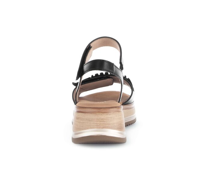 Gabor Damen  Plateau Sandale Schwarz - Glattleder