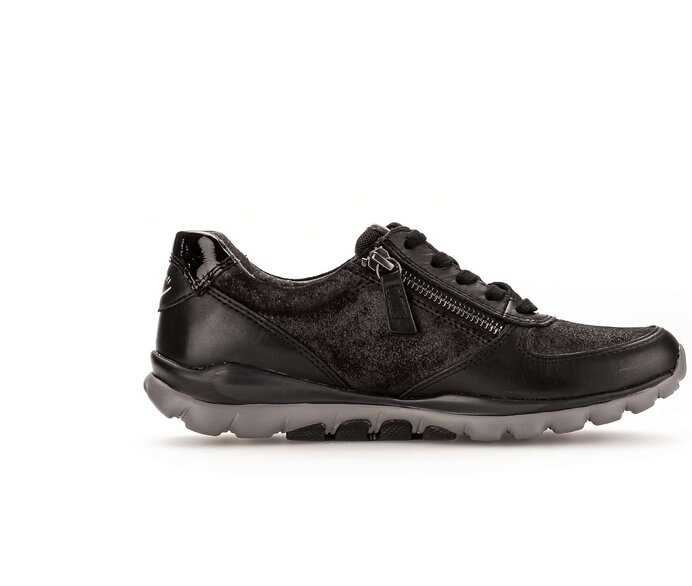 Gabor Damen  Sneaker Low Schwarz - Materialmix Leder