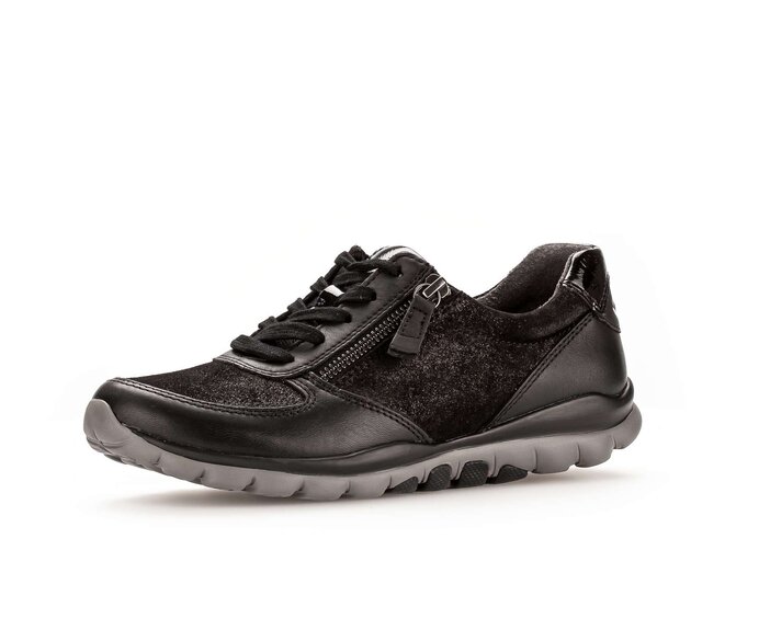 Gabor Damen  Sneaker Low Schwarz - Materialmix Leder