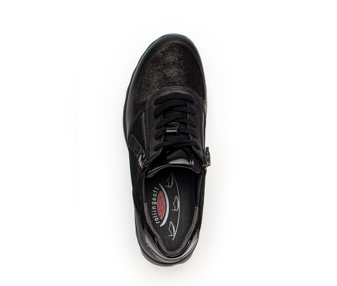 Gabor Damen  Sneaker Low Schwarz - Materialmix Leder