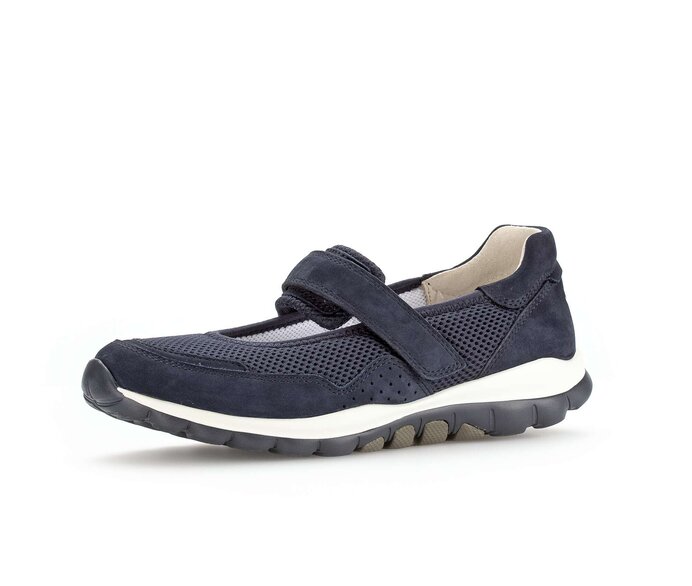 Gabor Damen  Sneaker Low Blau - Materialmix Leder/Lederimitat