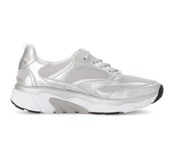 Gabor Damen  Sneaker Low Silber - Materialmix Leder/Lederimitat