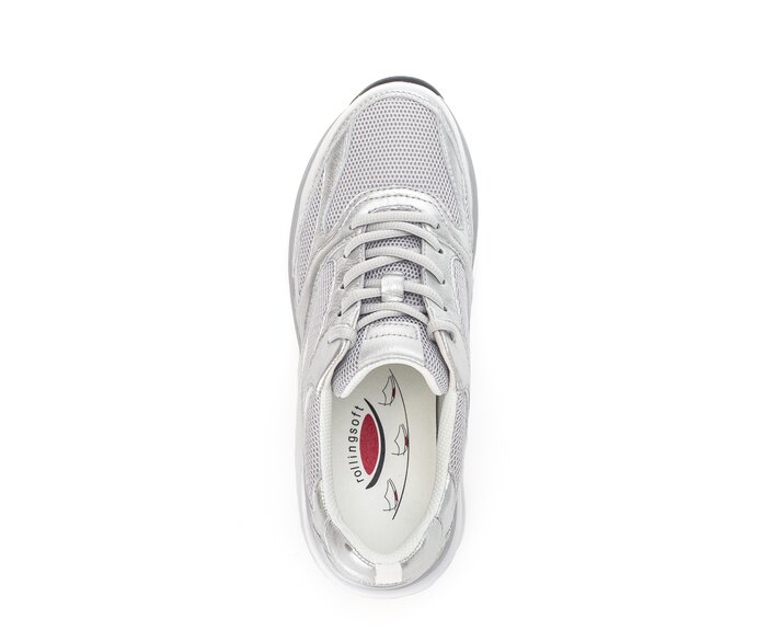 Gabor Damen  Sneaker Low Silber - Materialmix Leder/Lederimitat