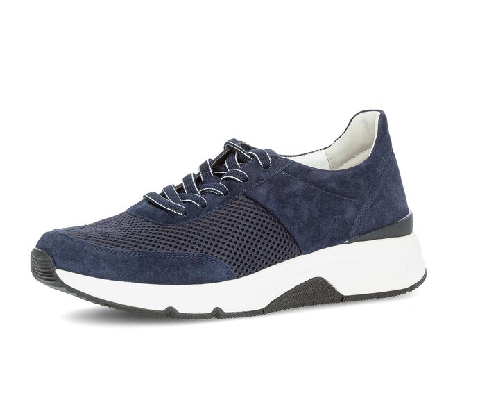 Gabor Damen  Sneaker Low Blau - Materialmix Leder/Lederimitat