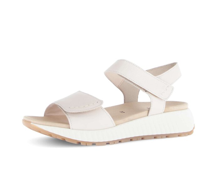 Gabor Damen  Riemchensandale Creme - Glattleder