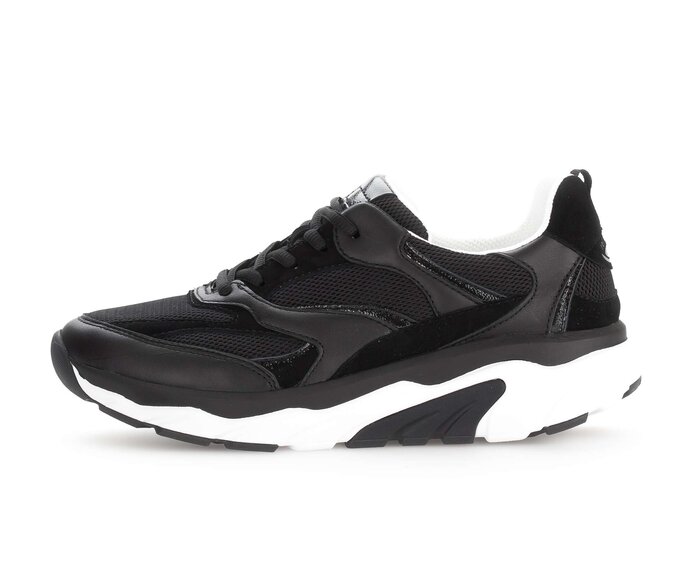 Gabor Damen Sneaker Low Schwarz - Materialmix Leder/Lederimitat