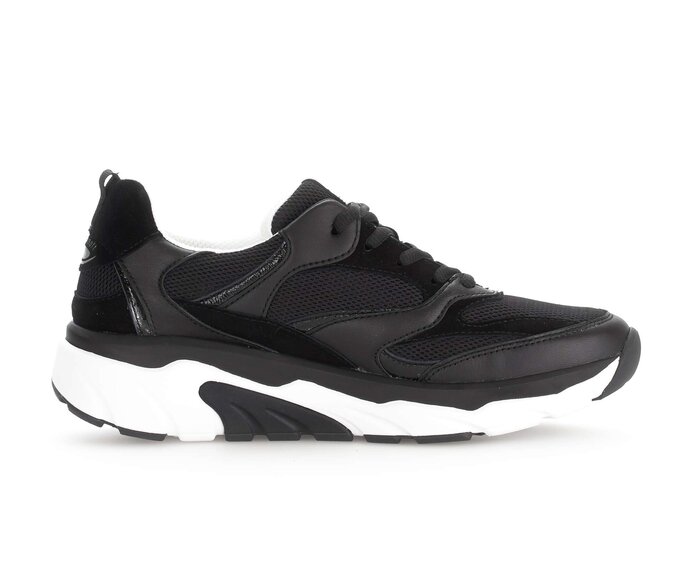 Gabor Damen  Sneaker Low Schwarz - Materialmix Leder/Lederimitat