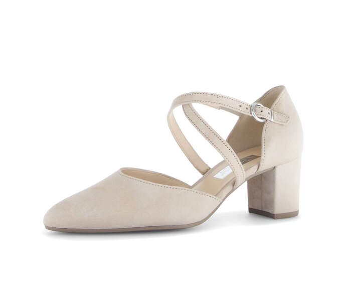 Gabor Damen  Spangenpumps Beige - Rauleder