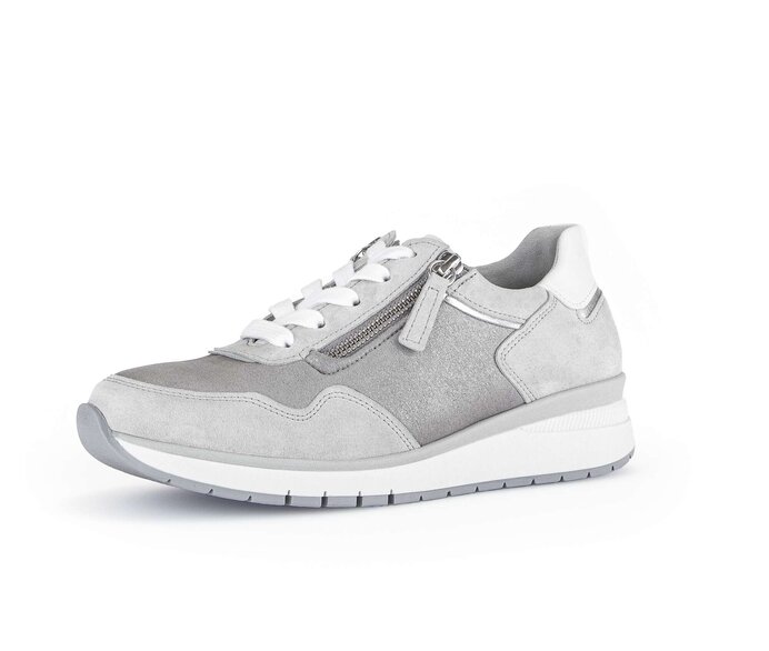 Gabor Damen  Sneaker Low Grau - Materialmix Leder/Lederimitat
