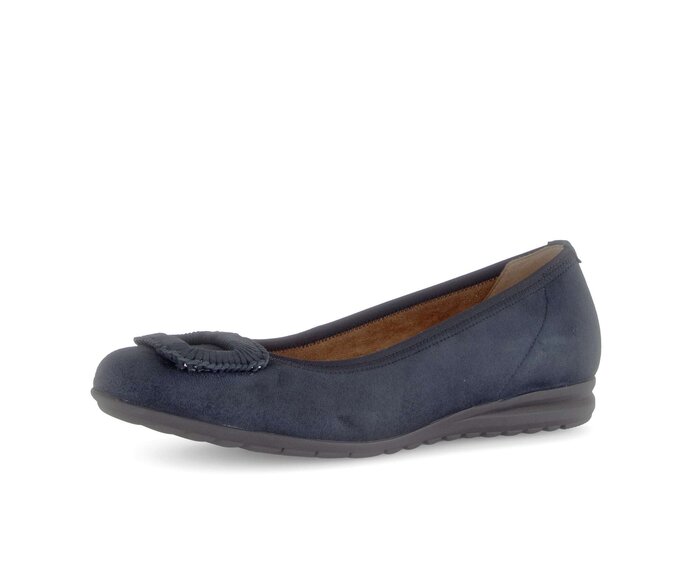 Gabor Damen  Sportliche Ballerina Blau - Rauleder