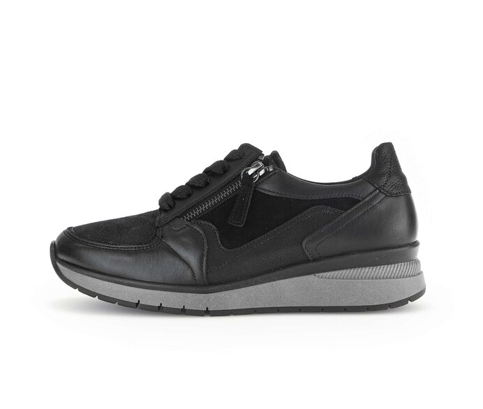 Gabor Damen Sneaker Low Schwarz - Materialmix Leder/Lederimitat