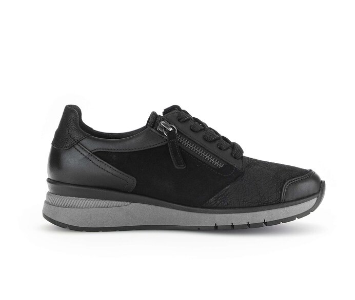Gabor Damen  Sneaker Low Schwarz - Materialmix Leder/Lederimitat