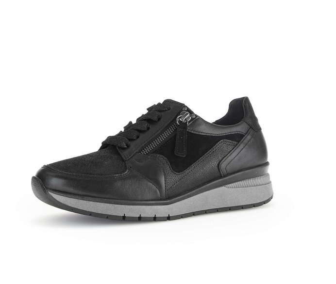 Gabor Damen  Sneaker Low Schwarz - Materialmix Leder/Lederimitat