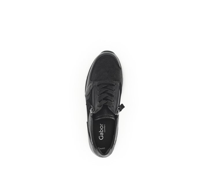 Gabor Damen  Sneaker Low Schwarz - Materialmix Leder/Lederimitat