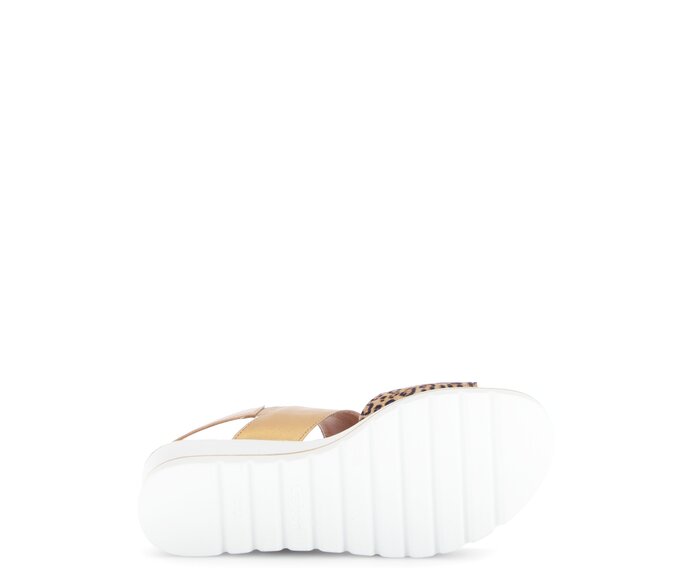 Gabor Damen  Plateau Sandale Beige - Materialmix Leder