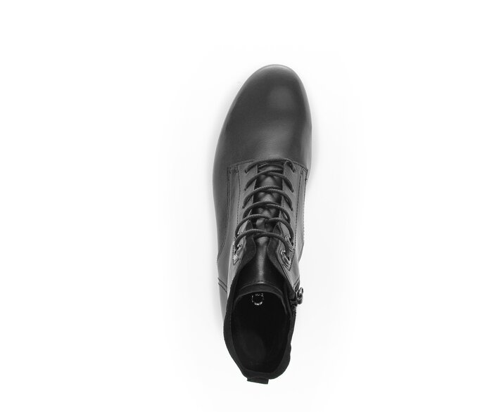 Gabor Damen  Schnürstiefelette Schwarz - Glattleder