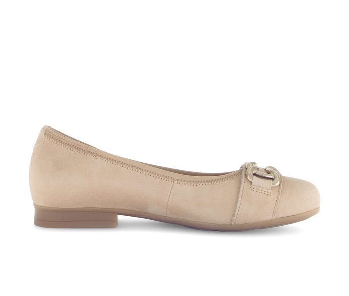 Gabor Damen  Eleganter Ballerina Braun - Rauleder