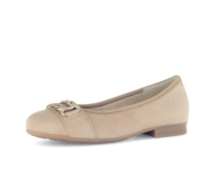 Gabor Damen  Eleganter Ballerina Braun - Rauleder